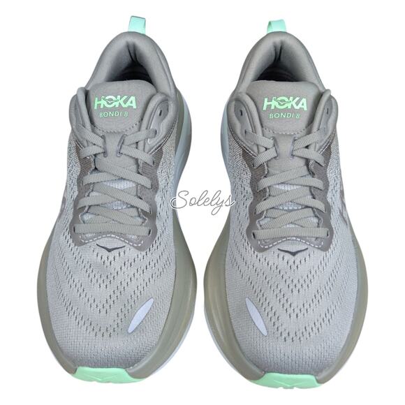 HOKA ONE Bondi 8 Womens 7.5 Olive Haze Mercury Green Run Walking Comfort Sneaker - Picture 2 of 12